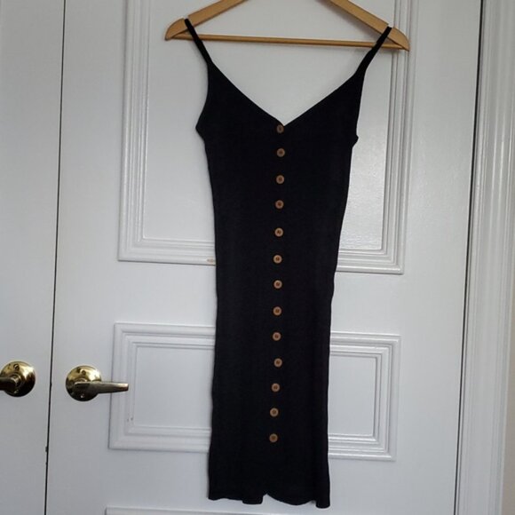 Button Down Cami V neck Ribbed Dress- S - Picture 9 of 13